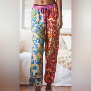 Roeqiya Fris for Anthropologie Garden Bloom Flannel Pajama Pants, size Small